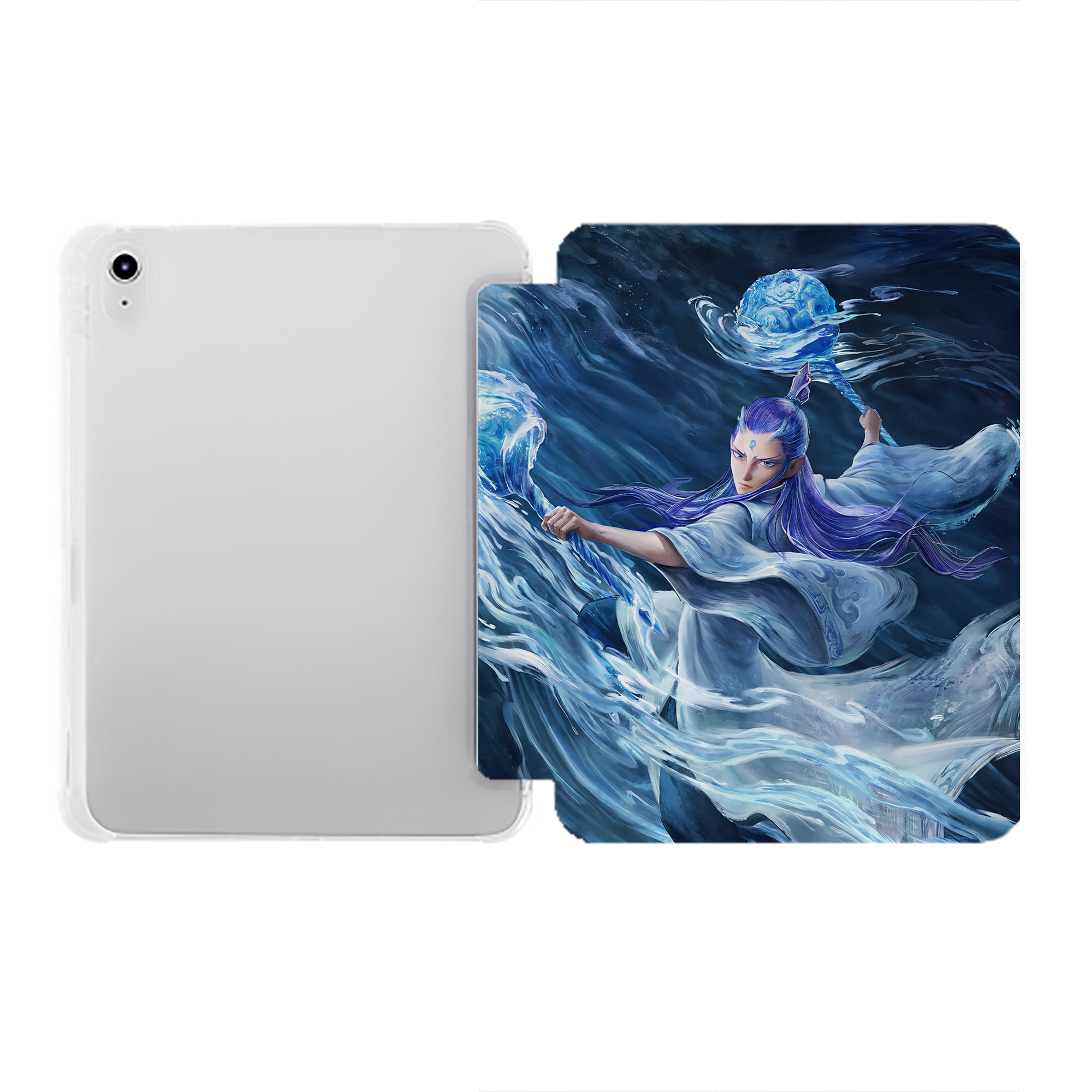 （画像用） Ne Zha 2 ナタ 魔童の大暴れ IPad ケース ペン収納付き 三つ折りスタンド PUレザー×シリコン 対応機種9.5/10.5/10.9インチ